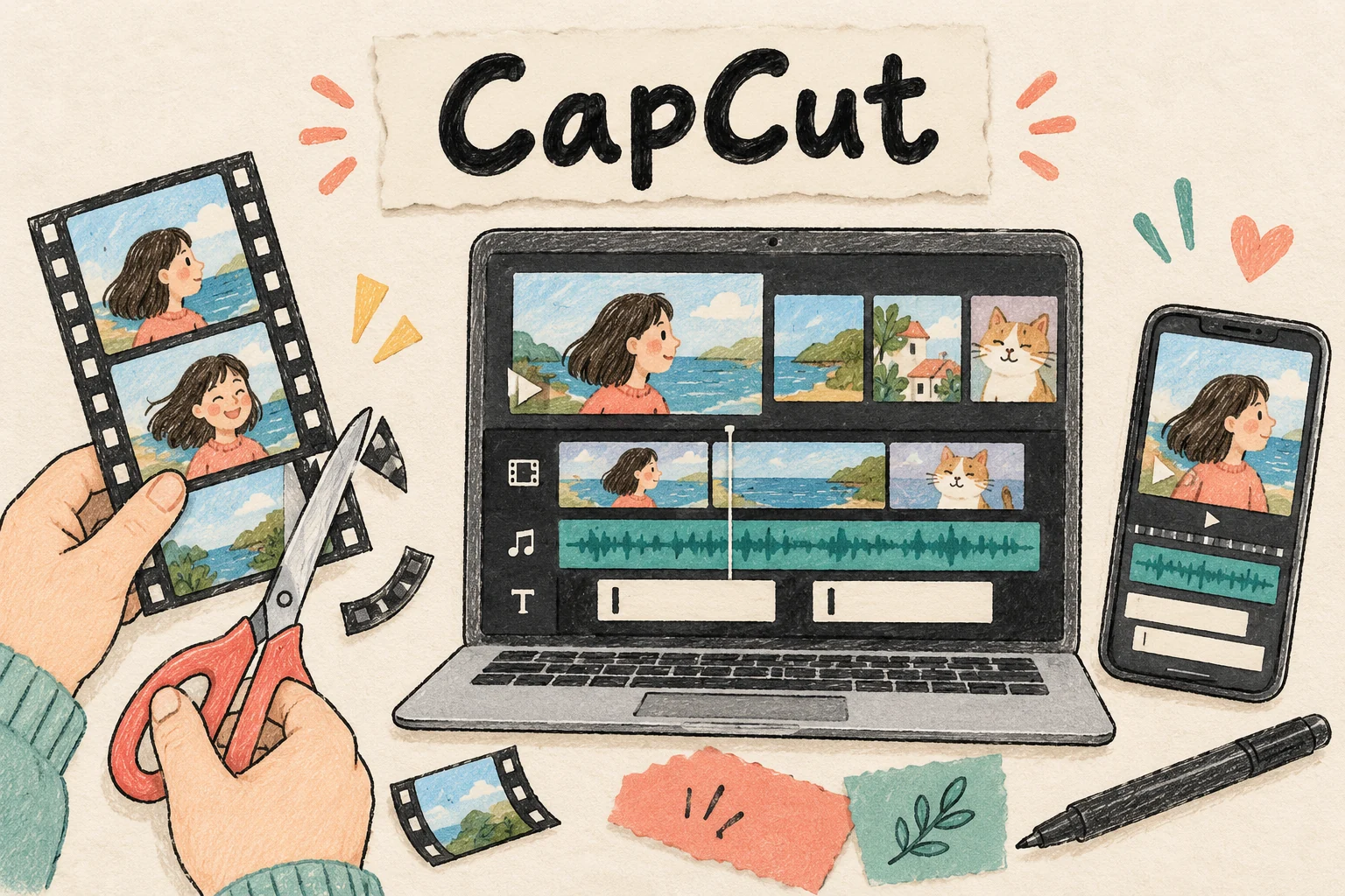 CapCut: กรรไกรตัดฟิล์มวิดีโอพร้อมไทม์ไลน์ เสียง และแถบคำบรรยาย