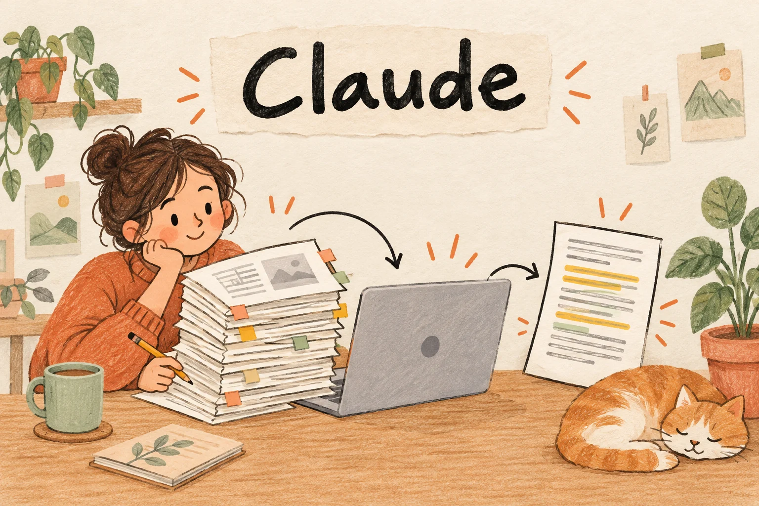 Claude: ผู้ช่วยอ่านกองเอกสารและย่อเป็นงานเขียนที่เป็นระเบียบ