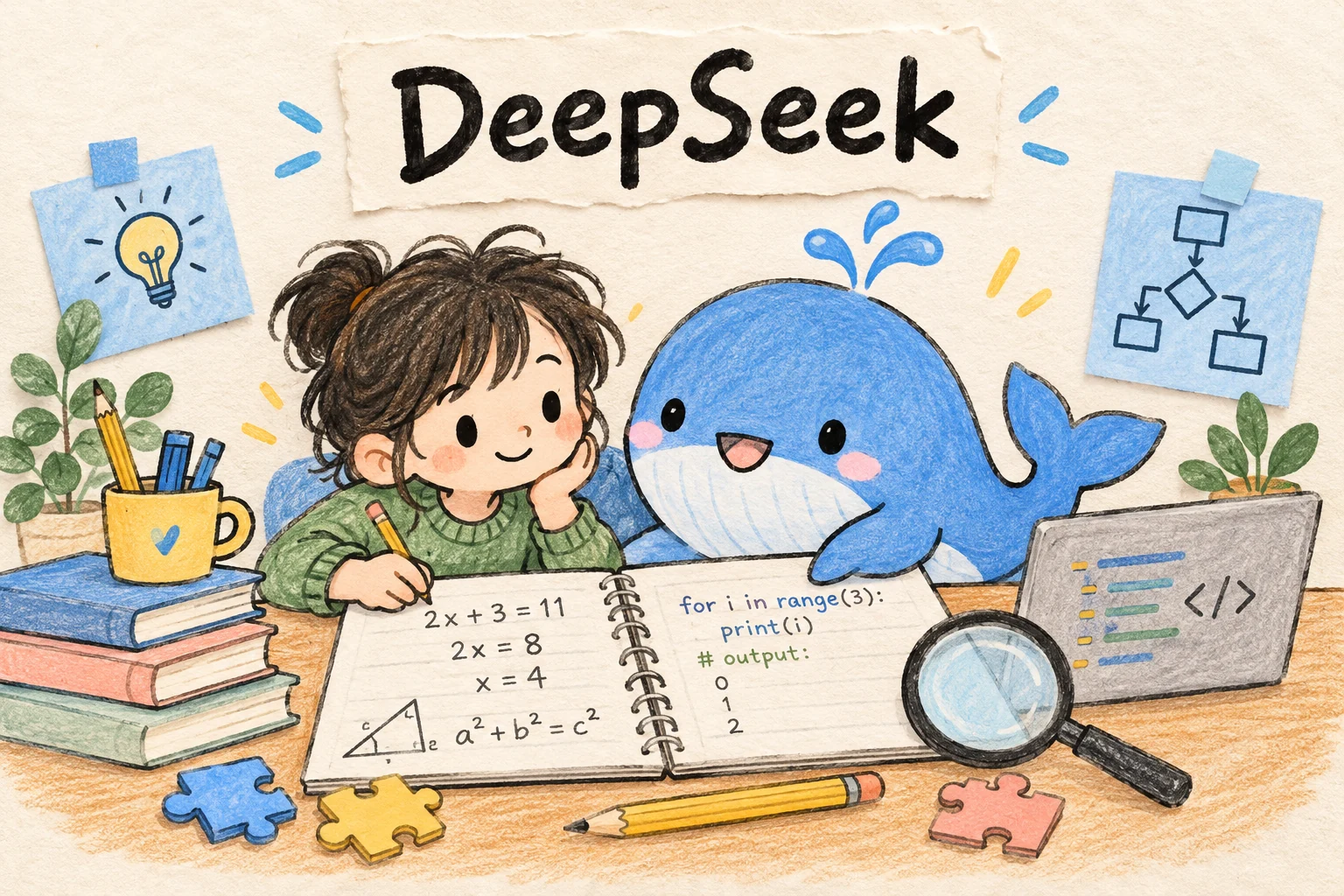 DeepSeek: วาฬสีฟ้าช่วยคิดโจทย์คณิตศาสตร์และเขียนโค้ด