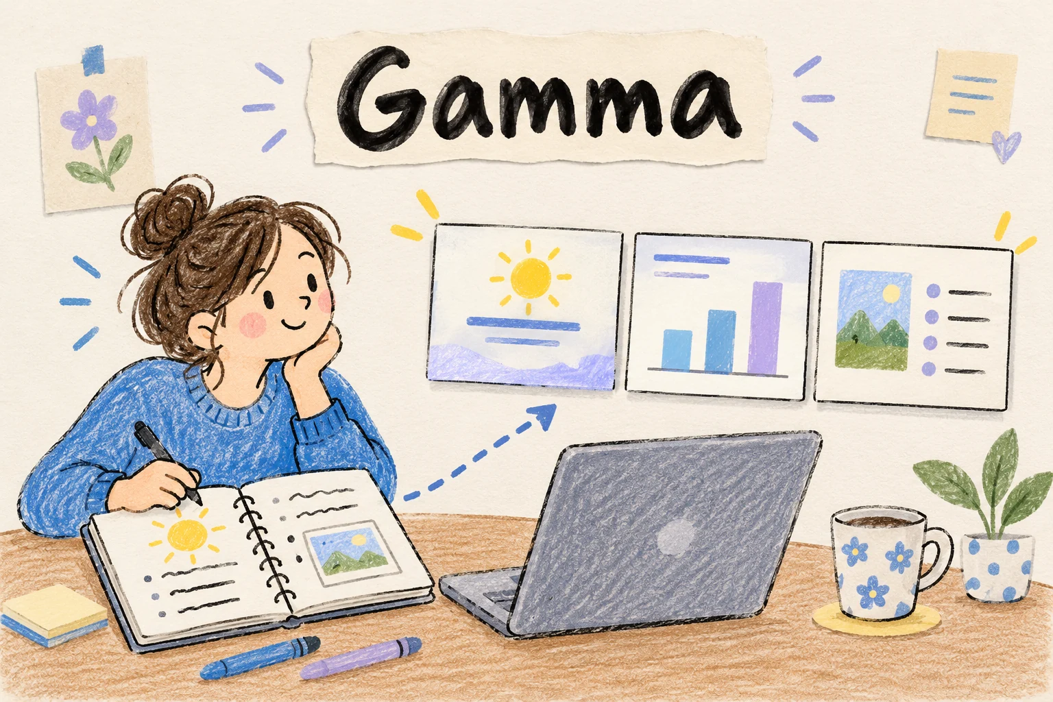 Gamma: เปลี่ยนโน้ตเป็นสไลด์นำเสนอที่มีภาพ กราฟ และหัวข้อ