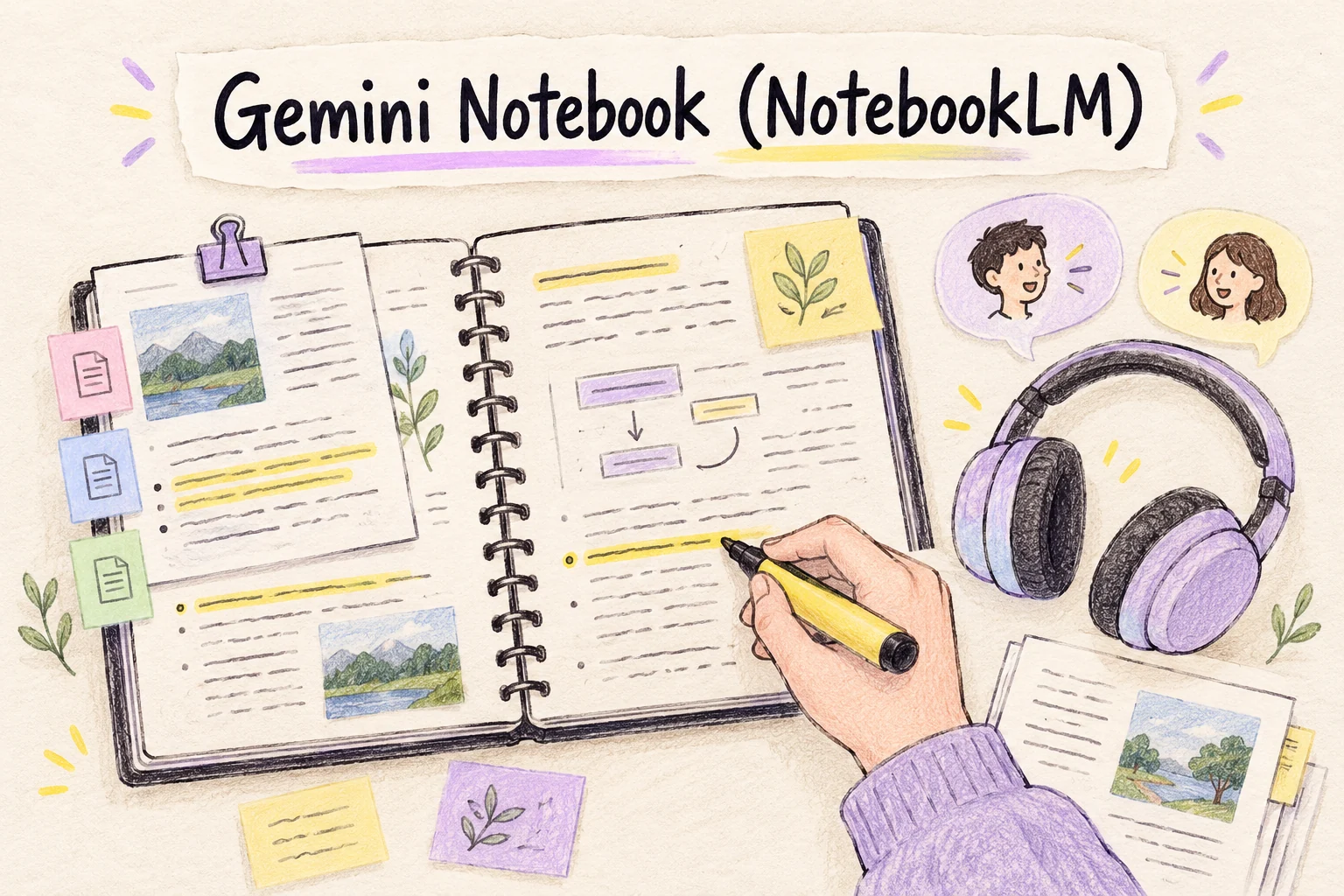 Gemini Notebook (NotebookLM): สมุดวิจัย เอกสารไฮไลต์ และหูฟังสำหรับฟังสรุป