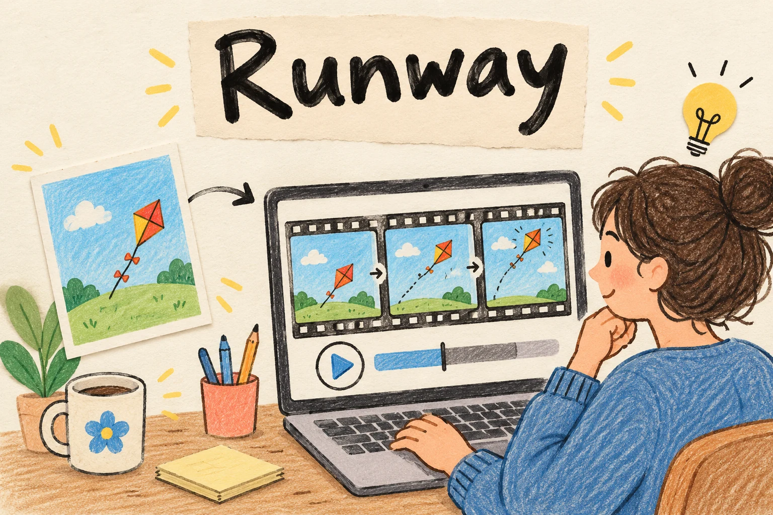 Runway: เปลี่ยนภาพว่าวหนึ่งภาพเป็นฟิล์มวิดีโอที่เคลื่อนไหว